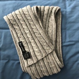 Light Gray Ribbed Acrylic Long Scarf